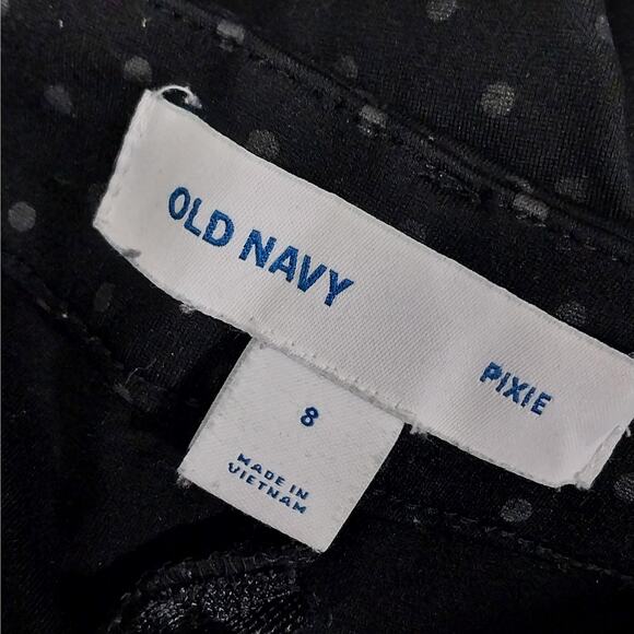 OLD NAVY! RICH BLACK W/GRAY POLKA DOTS SKINNY STYLE PANTS, SLACKS TROUSERS! SZ 8 - Picture 8 of 10